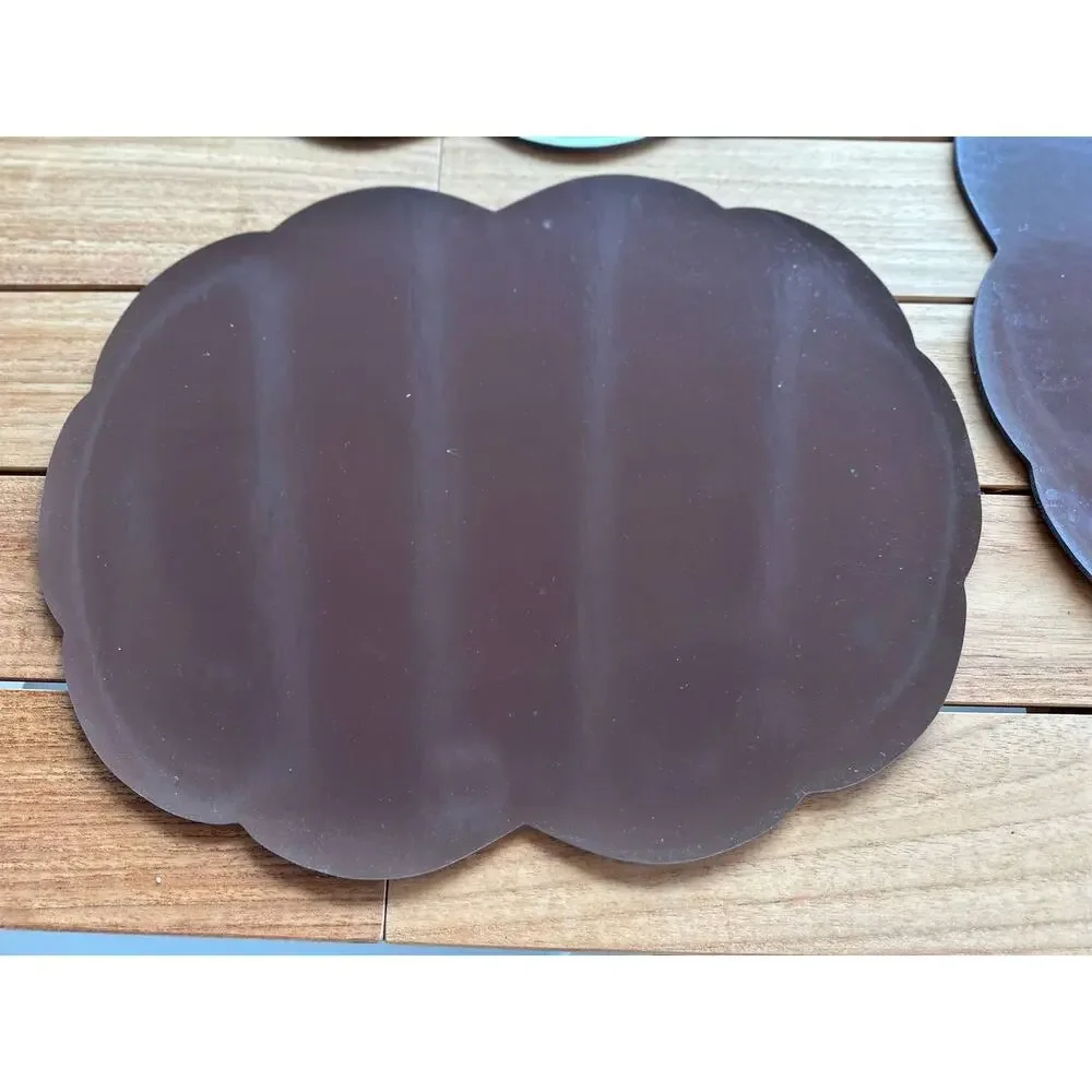 Vintage Brown Placemats Scalloped set of 6 plus 1 Free